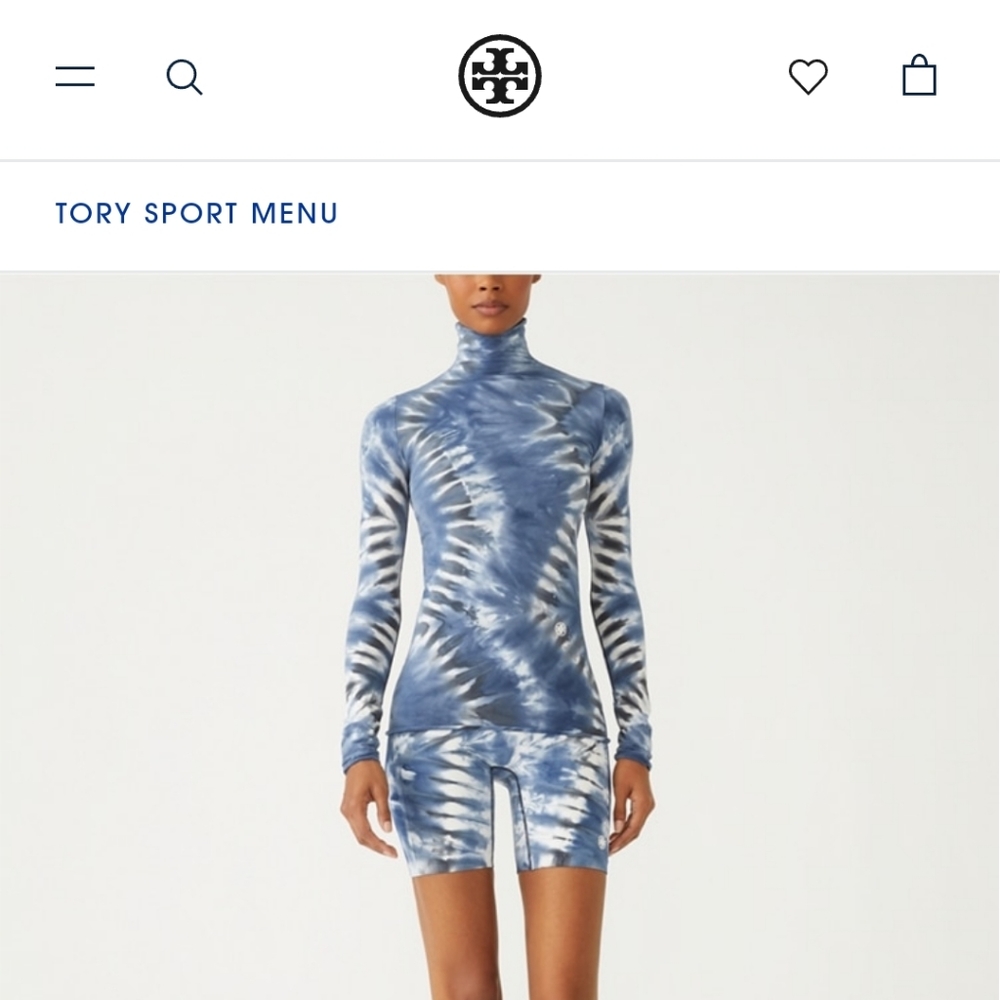 TORY BURCH SPORT TIE-DYE TISSUE-SEAMLESS LONG-SLEEVE MOCK-NECK
